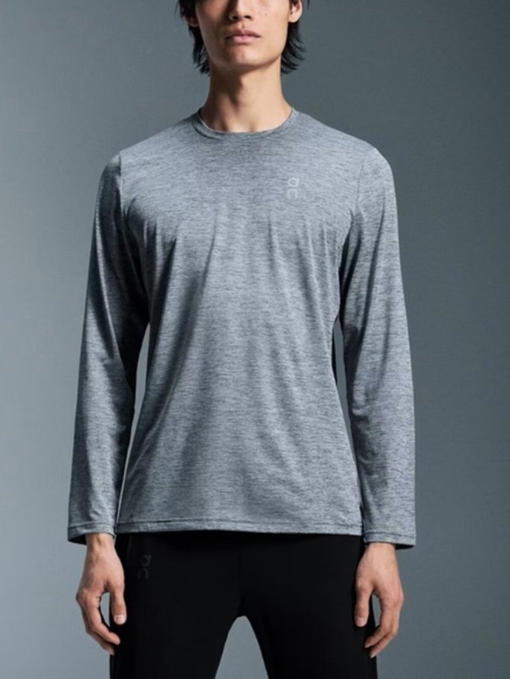 RUN ON CLOUDS Men's Gray CORE LONG T Long Sleeve Shirt size XXL